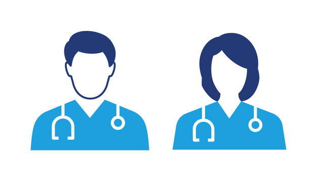Doctor flat icons. Flat vector illustration isolated on white.
