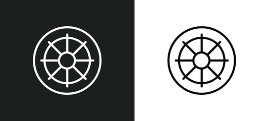 dharma outline icon in white and black colors. dharma flat vector icon from india collection for web, mobile apps and ui.