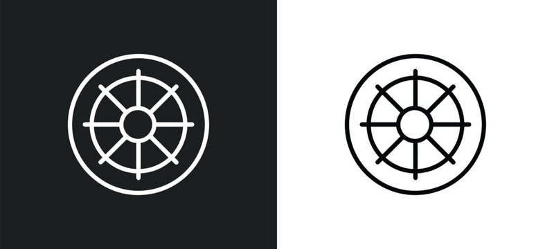 dharma outline icon in white and black colors. dharma flat vector icon from india collection for web, mobile apps and ui.