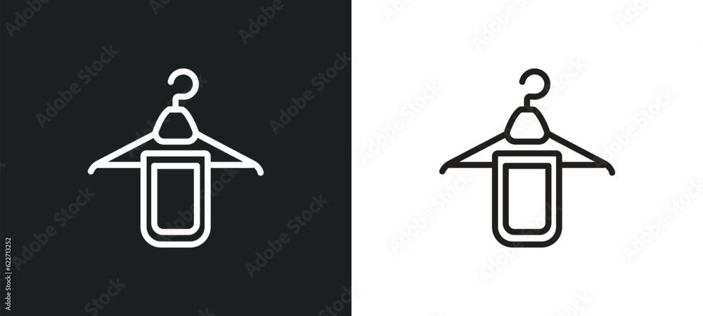 Poster face towel outline icon in white and black colors. face towel flat vector icon from hygiene collecti