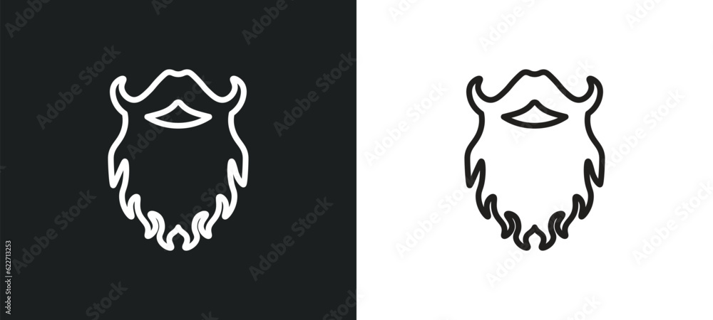 Poster beardy outline icon in white and black colors. beardy flat vector icon from hygiene collection for w