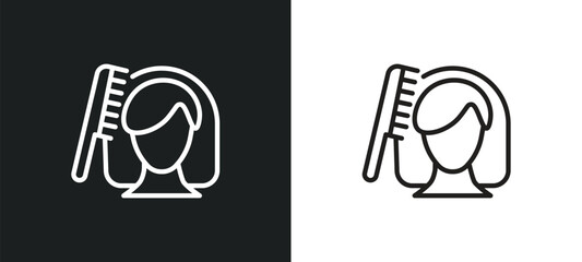 grooming outline icon in white and black colors. grooming flat vector icon from hygiene collection for web, mobile apps and ui.