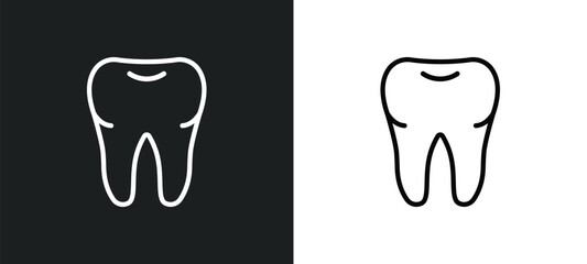 Fototapeta premium human teeth outline icon in white and black colors. human teeth flat vector icon from human body parts collection for web, mobile apps and ui.