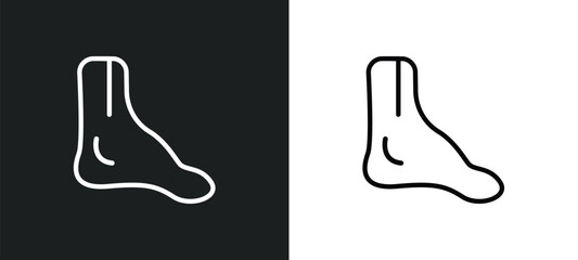 foot side view outline icon in white and black colors. foot side view flat vector icon from human body parts collection for web, mobile apps and ui.