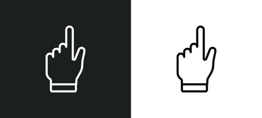 Obraz premium hand gesture raising the index finger outline icon in white and black colors. hand gesture raising the index finger flat vector icon from human body parts collection for web, mobile apps and ui.