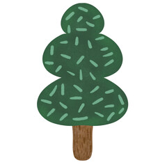 Tree, hand drawing on transparent backgound. Printable with high quality.