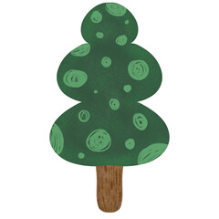 Tree, hand drawing on transparent backgound. Printable with high quality.