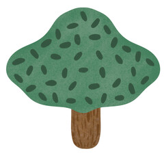 Tree, hand drawing on transparent backgound. Printable with high quality.