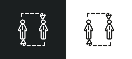 change personal outline icon in white and black colors. change personal flat vector icon from job resume collection for web, mobile apps and ui.