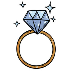 Diamond ring on transparent backgoud and printable with good quality of 300 dpi.