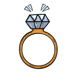 Diamond ring on transparent backgoud and printable with good quality of 300 dpi.
