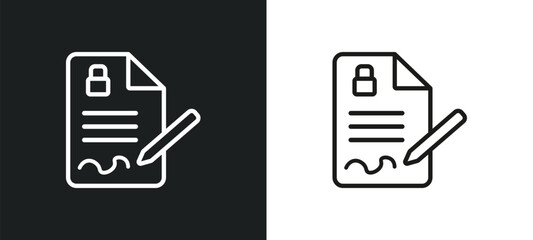 confidentiality agreement outline icon in white and black colors. confidentiality agreement flat vector icon from human resources collection for web, mobile apps and ui.