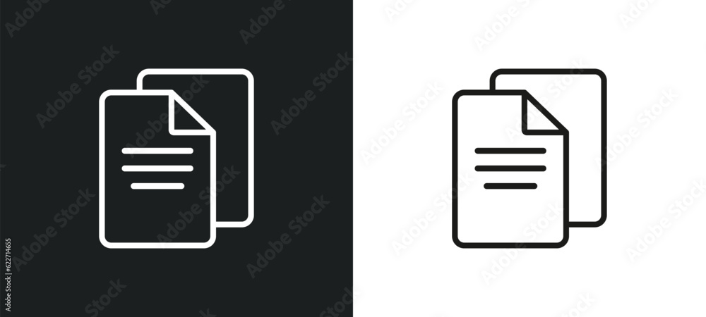 Poster files outline icon in white and black colors. files flat vector icon from human resources collection
