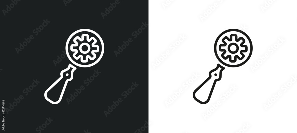 Poster searching outline icon in white and black colors. searching flat vector icon from human resources co