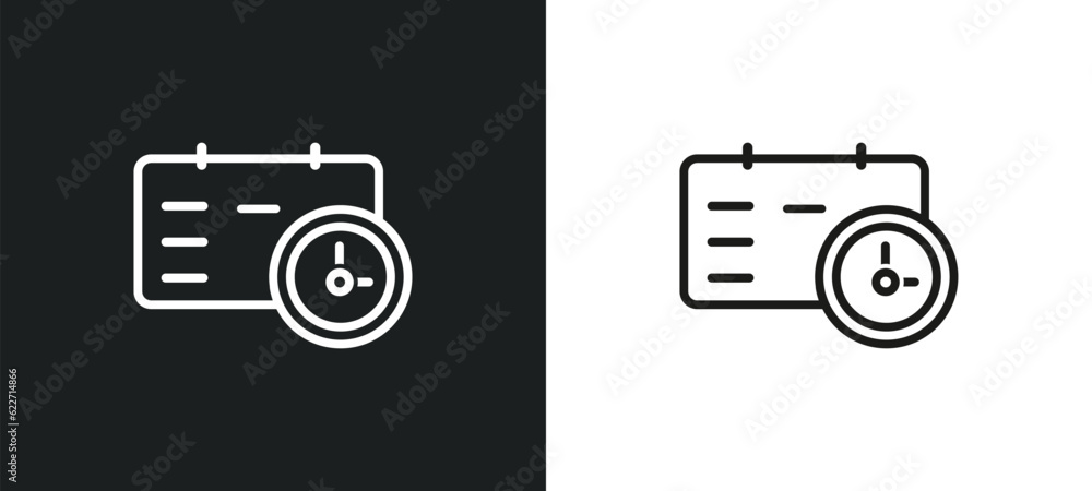Poster appointment outline icon in white and black colors. appointment flat vector icon from human resource