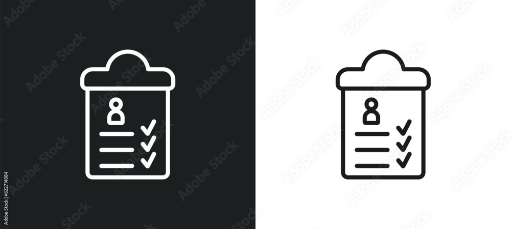 Poster skills outline icon in white and black colors. skills flat vector icon from human resources collecti