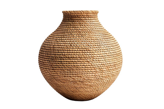 Rattan vase. transparent background