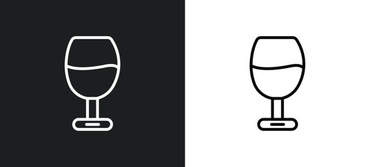 wine glass outline icon in white and black colors. wine glass flat vector icon from restaurant collection for web, mobile apps and ui.