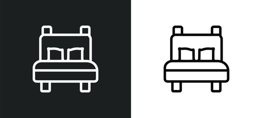 single bed outline icon in white and black colors. single bed flat vector icon from hotel collection for web, mobile apps and ui.