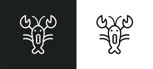 lobster outline icon in white and black colors. lobster flat vector icon from restaurant collection for web, mobile apps and ui.