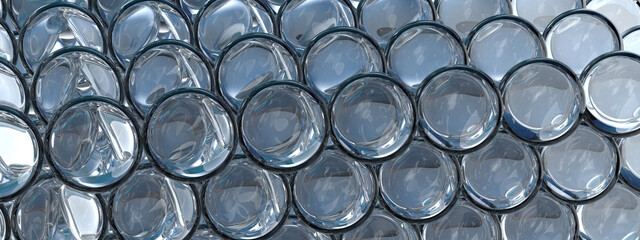 Sphere pattern Cool, transparent, fresh Water-like Abstract, Elegant and Modern 3D Rendering image