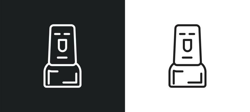 moais outline icon in white and black colors. moais flat vector icon from history collection for web, mobile apps and ui.