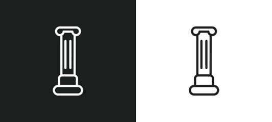 column outline icon in white and black colors. column flat vector icon from history collection for web, mobile apps and ui.