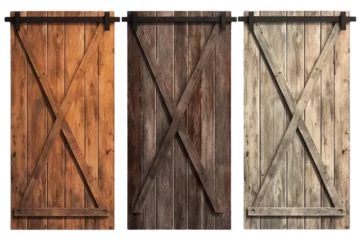 Washable Wallpaper Murals Old door Rustic barn doors. isolated object, transparent background