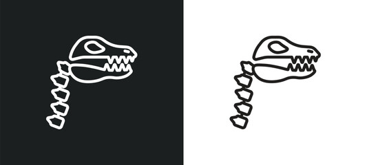 fossil outline icon in white and black colors. fossil flat vector icon from history collection for web, mobile apps and ui. © Digital Bazaar