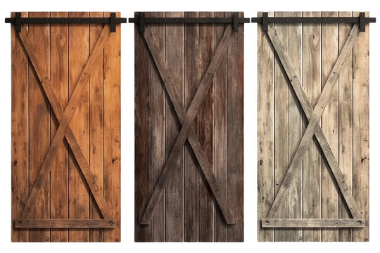 Rustic barn doors. isolated object, transparent background - Powered by Adobe