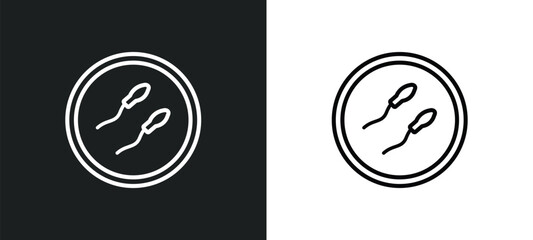 spermatozoon outline icon in white and black colors. spermatozoon flat vector icon from health and medical collection for web, mobile apps and ui.