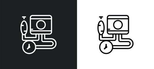 sphygmomanometer outline icon in white and black colors. sphygmomanometer flat vector icon from health and medical collection for web, mobile apps and ui.