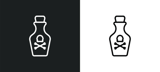 poisonous outline icon in white and black colors. poisonous flat vector icon from health and medical collection for web, mobile apps and ui.