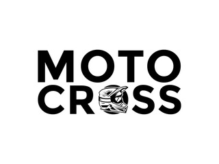 motocross letter with helmet, motocross logo vector illustration
