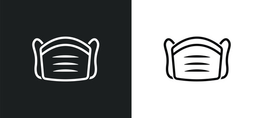 medical mask outline icon in white and black colors. medical mask flat vector icon from health and medical collection for web, mobile apps and ui.