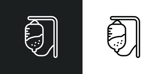 blood transfusion outline icon in white and black colors. blood transfusion flat vector icon from health and medical collection for web, mobile apps and ui.