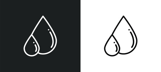 blood drop outline icon in white and black colors. blood drop flat vector icon from health and medical collection for web, mobile apps and ui.