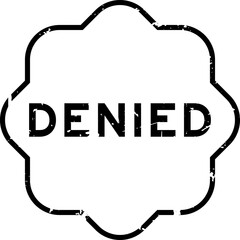 Grunge black denied word rubber seal stamp on white background