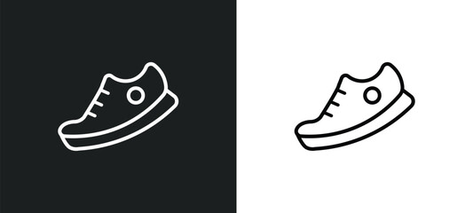 Fototapeta premium sneakers outline icon in white and black colors. sneakers flat vector icon from gym equipment collection for web, mobile apps and ui.