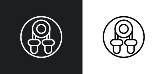 rope outline icon in white and black colors. rope flat vector icon from gymandfitness collection for web, mobile apps and ui.