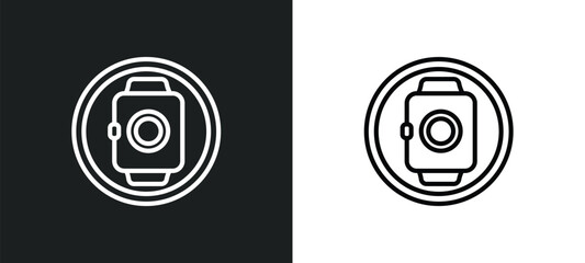 pulsometer outline icon in white and black colors. pulsometer flat vector icon from gymandfitness collection for web, mobile apps and ui.