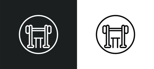 press outline icon in white and black colors. press flat vector icon from gymandfitness collection for web, mobile apps and ui.