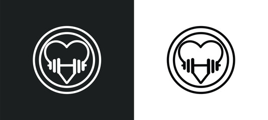 gym outline icon in white and black colors. gym flat vector icon from gymandfitness collection for web, mobile apps and ui.