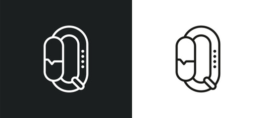 pulsometer outline icon in white and black colors. pulsometer flat vector icon from gym and fitness collection for web, mobile apps and ui.
