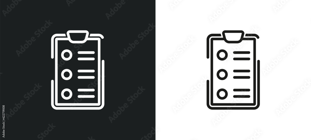 Poster to do list outline icon in white and black colors. to do list flat vector icon from gym and fitness 