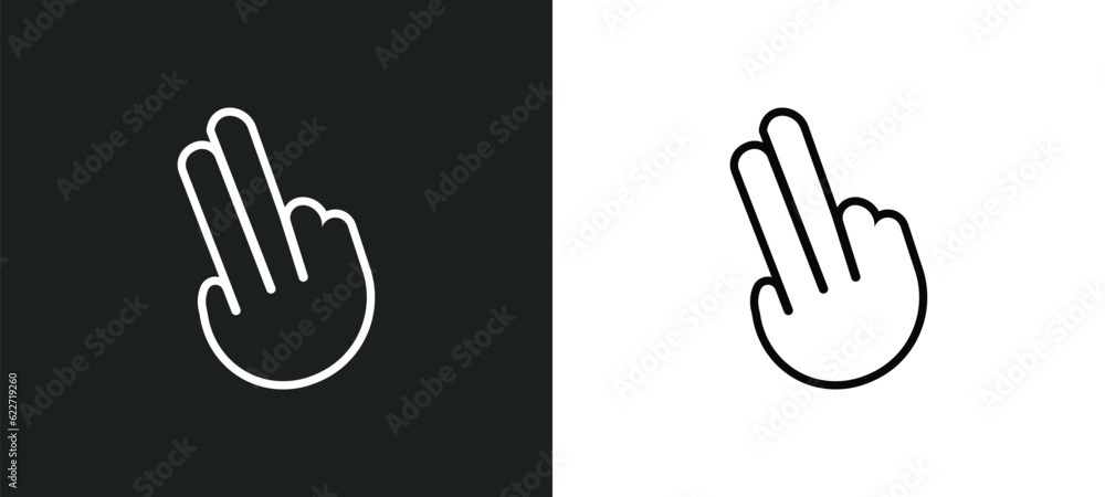 Poster drag right outline icon in white and black colors. drag right flat vector icon from gestures collect