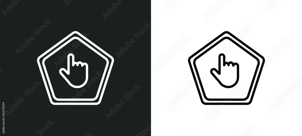 Poster gestures outline icon in white and black colors. gestures flat vector icon from gestures collection 
