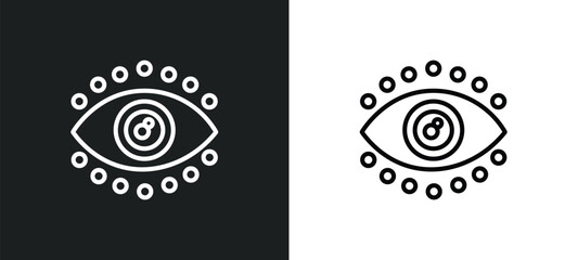 eyelid outline icon in white and black colors. eyelid flat vector icon from gestures collection for web, mobile apps and ui.