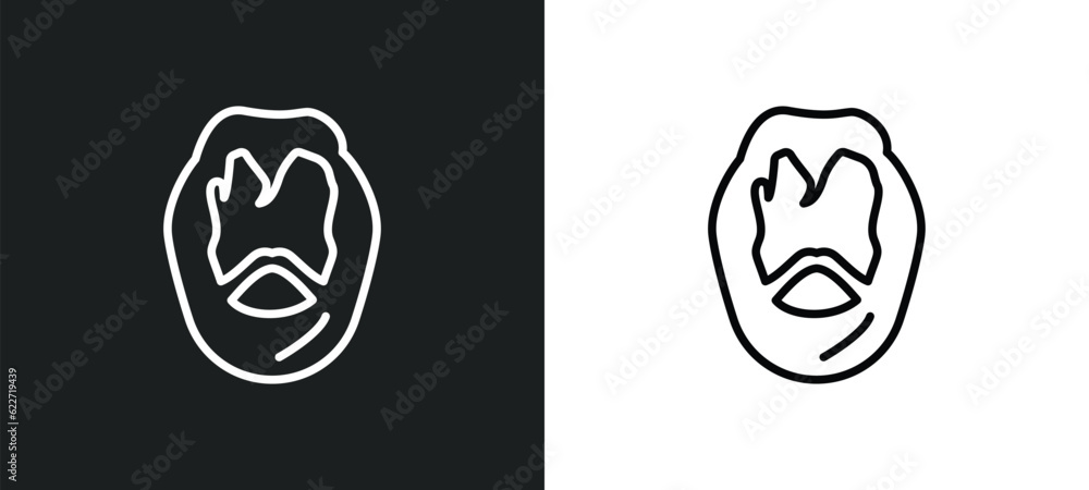 Poster aristotle outline icon in white and black colors. aristotle flat vector icon from greece collection 