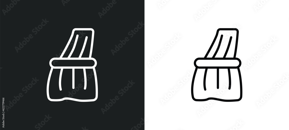Poster robe outline icon in white and black colors. robe flat vector icon from greece collection for web, m